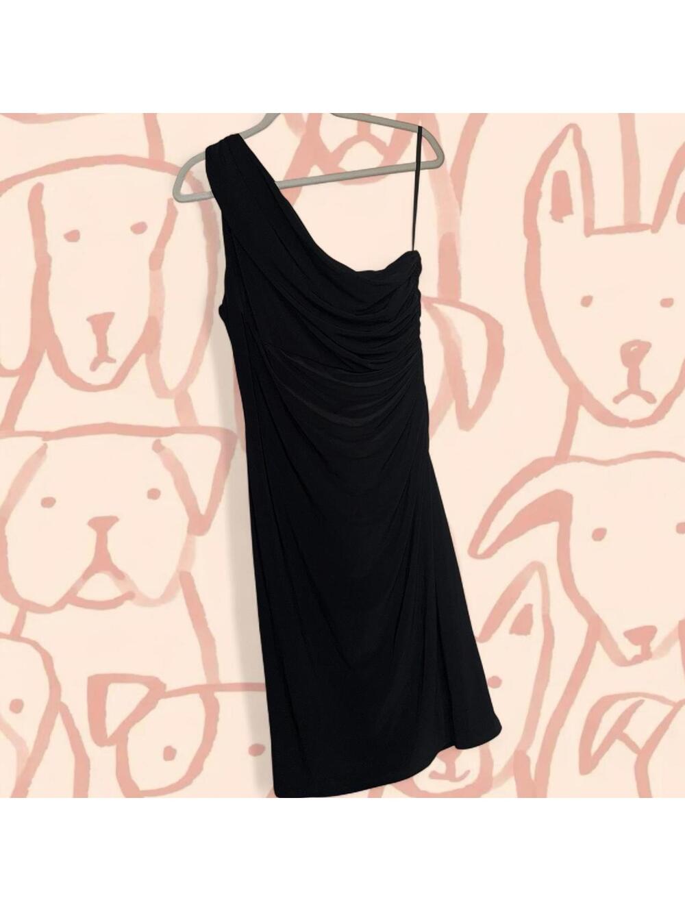 Ralph Lauren Black one shoulder mini dress with stretchy fabric #minidress